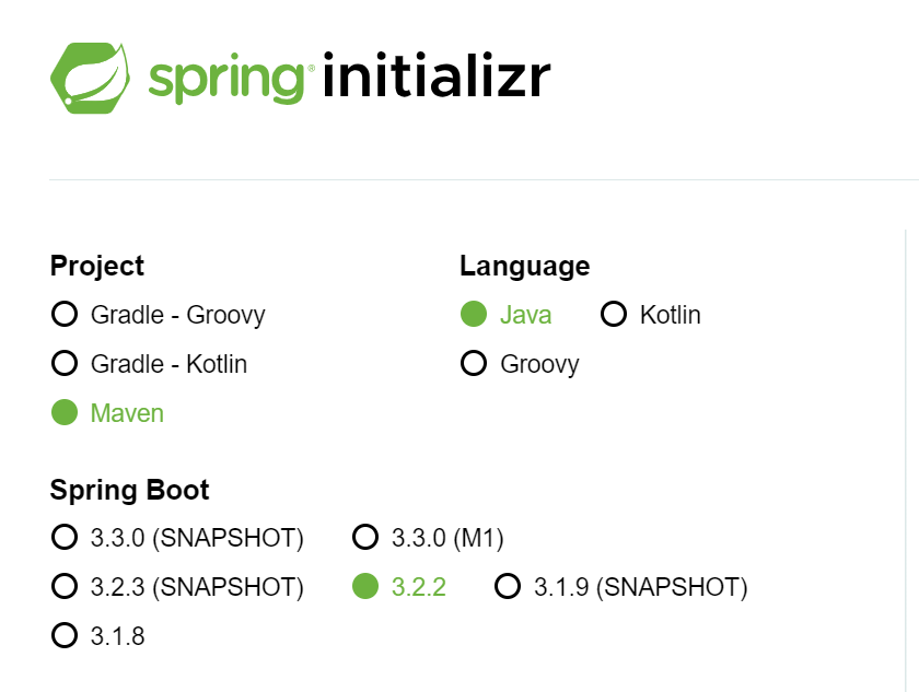 tampilan setup latihan dependency injecntion spring boot
