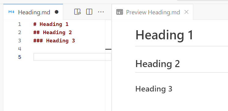 markdown heading