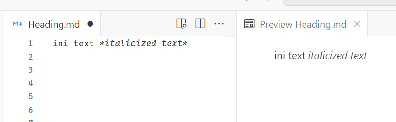 markdown italic