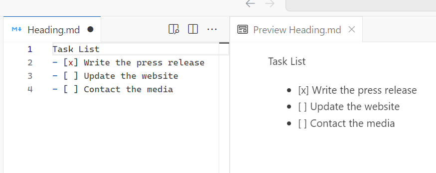 markdown task