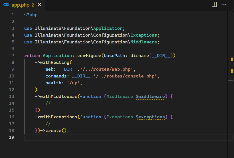 configurasi middleware di app.php